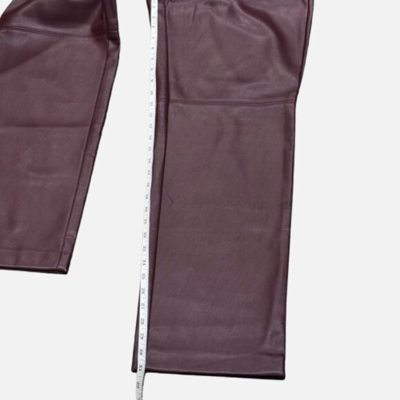 Banana Republic Soft Vegan Leather Dark Almond Brown Edgy Straight Pants (SZ 14) - Picture 10 of 12